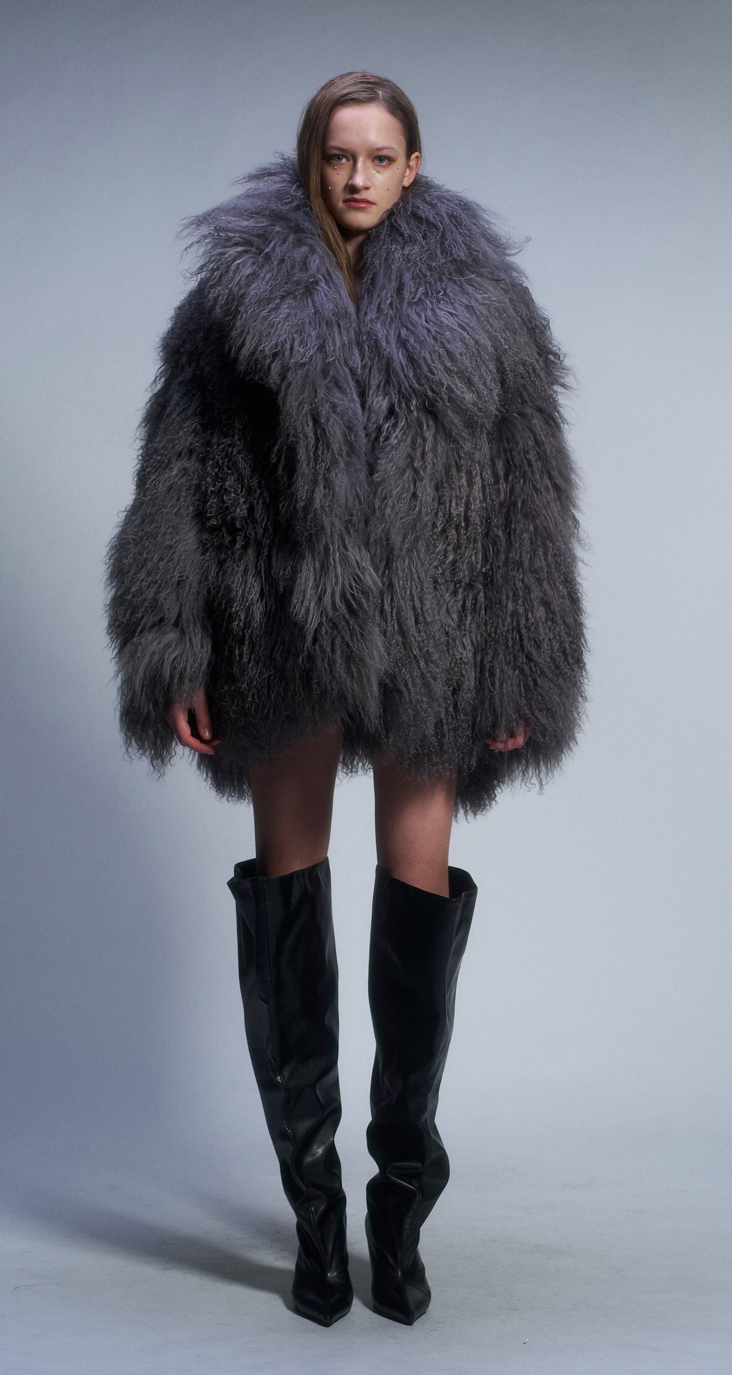 Hannah ShinMongolian Faux Fur Oversized Statement Coat