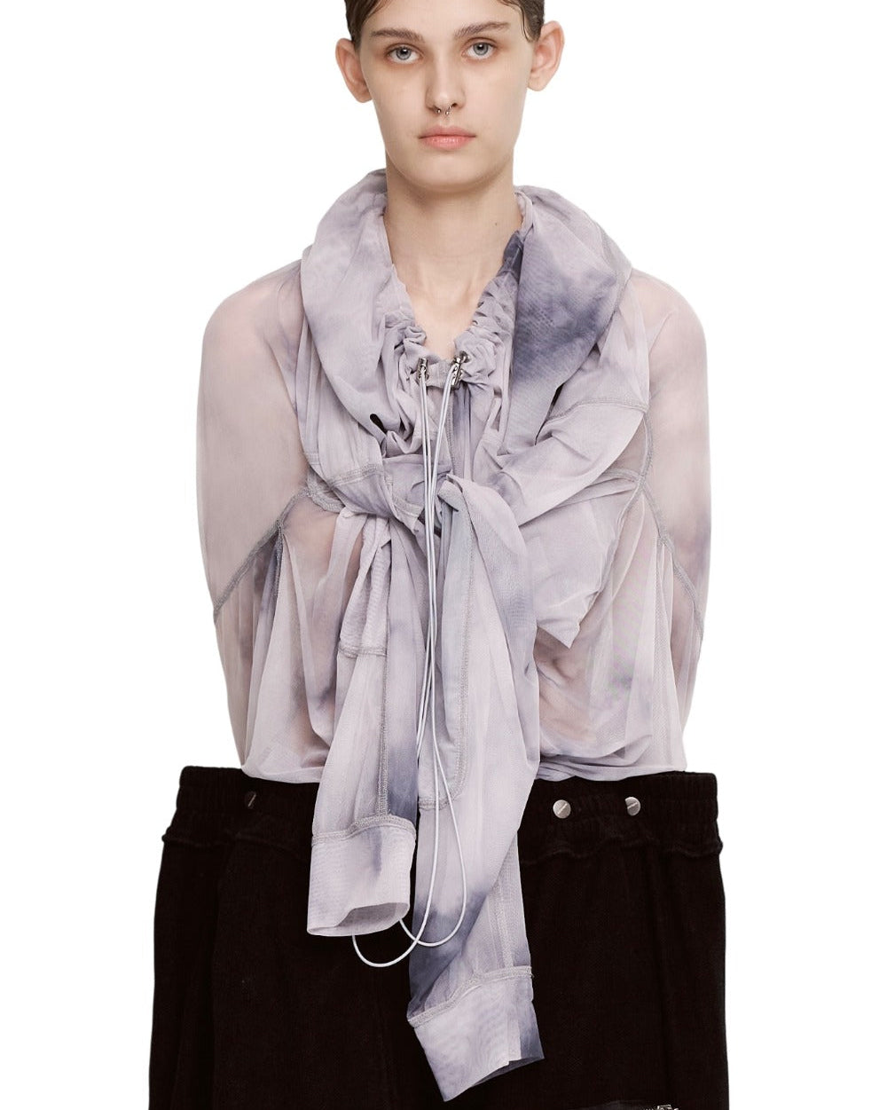 V-LINE PLUS SLEEVE HOOD T-SHIRT MESH