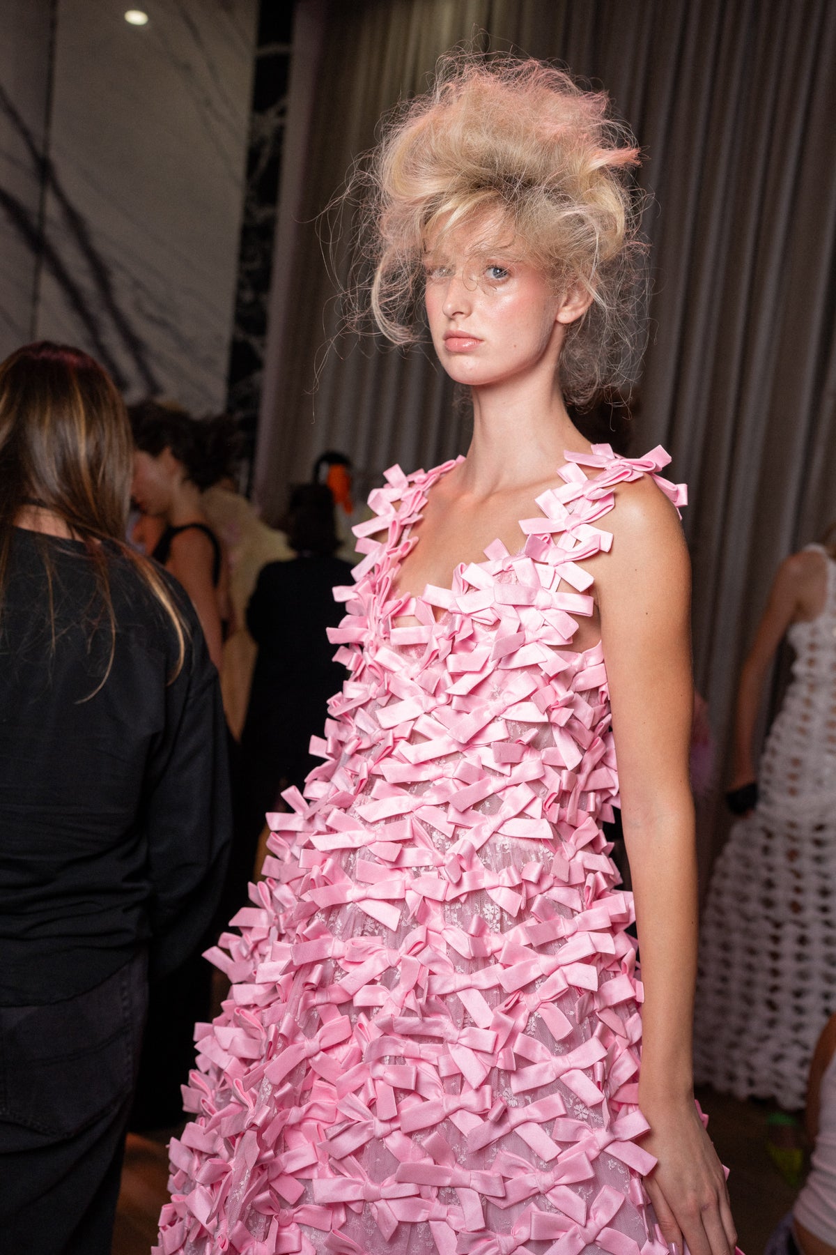 Landmee new SS2027 Runway Hand crafted Bow Dress in Silk