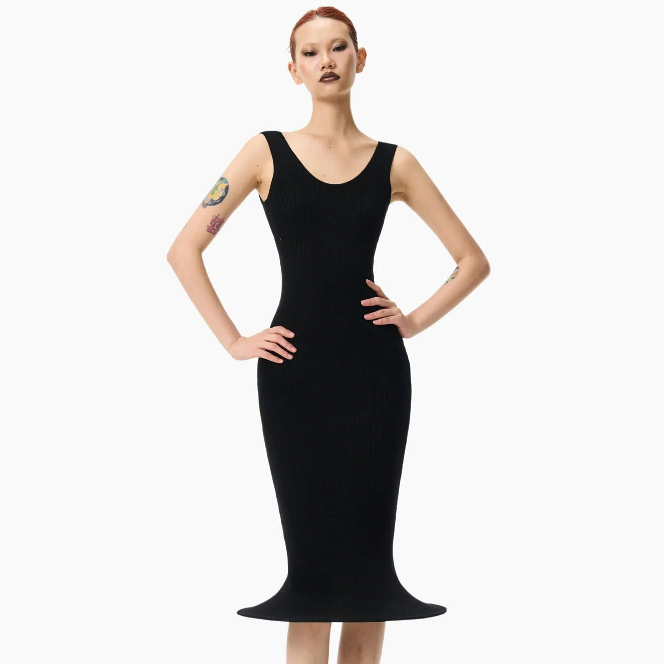 Bad Binch Tong Tong Siren Mermaid Hoop Dress Black