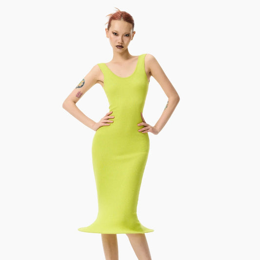 Bad Binch Tong Tong Siren Mermaid Hoop Dress Neon Green
