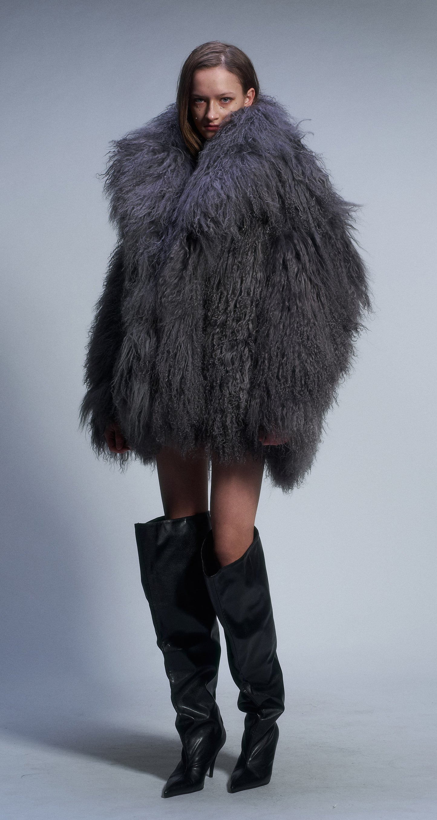 Hannah ShinMongolian Faux Fur Oversized Statement Coat