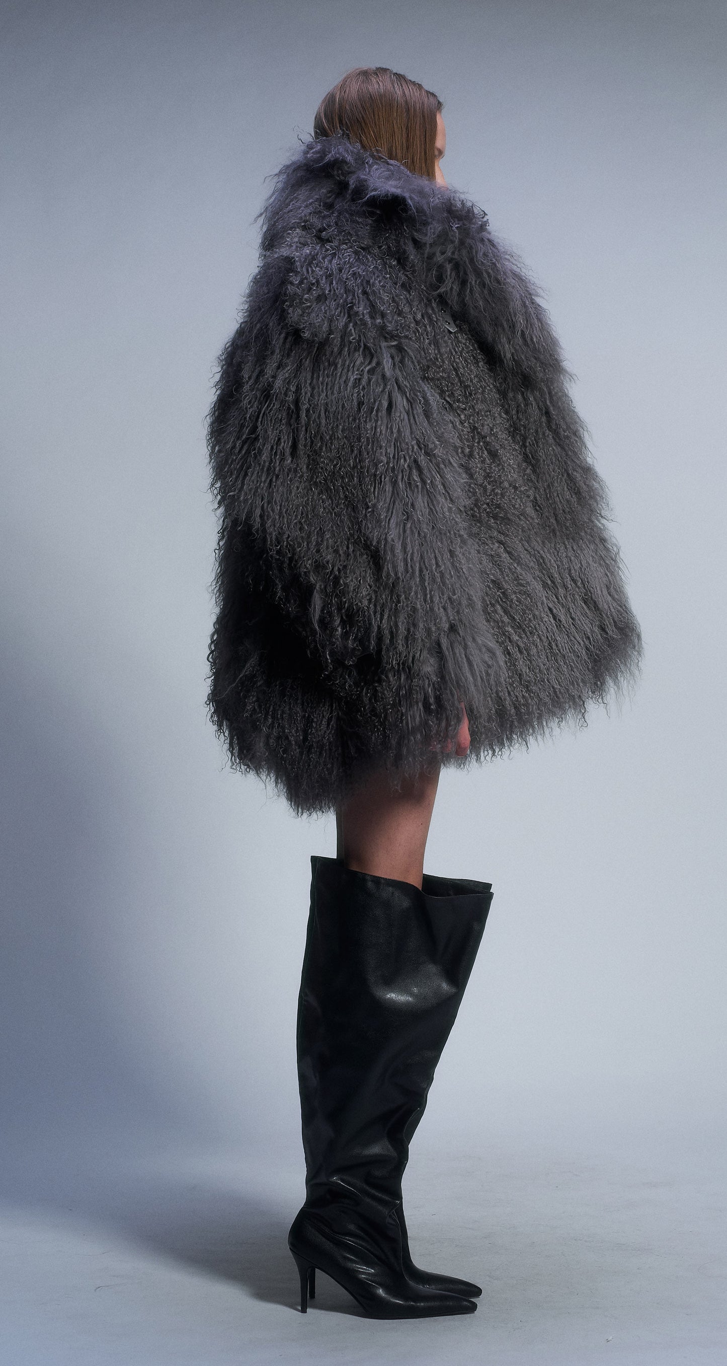 Hannah ShinMongolian Faux Fur Oversized Statement Coat