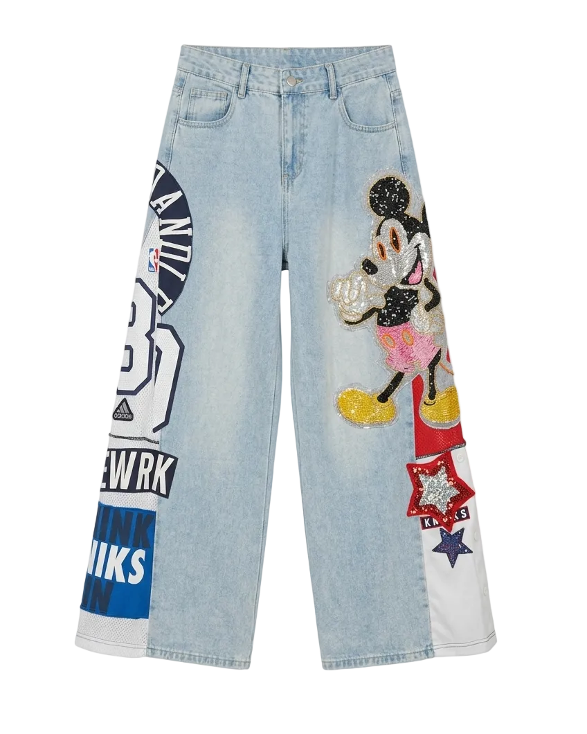 Tarmafia Ribbon Embroidered Denim One of a kind