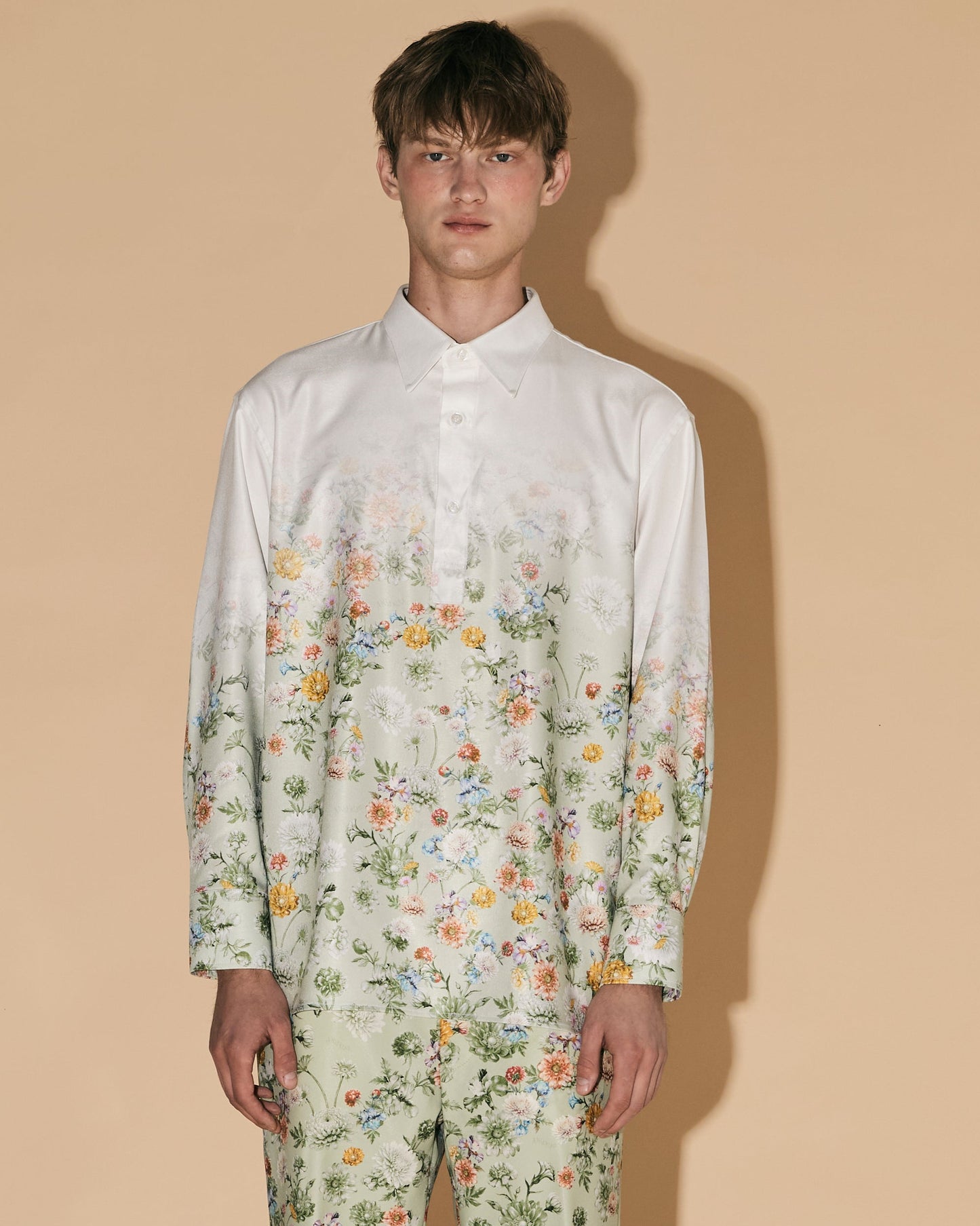 Anuruq FLORAL GRADATION POLO SHIRT