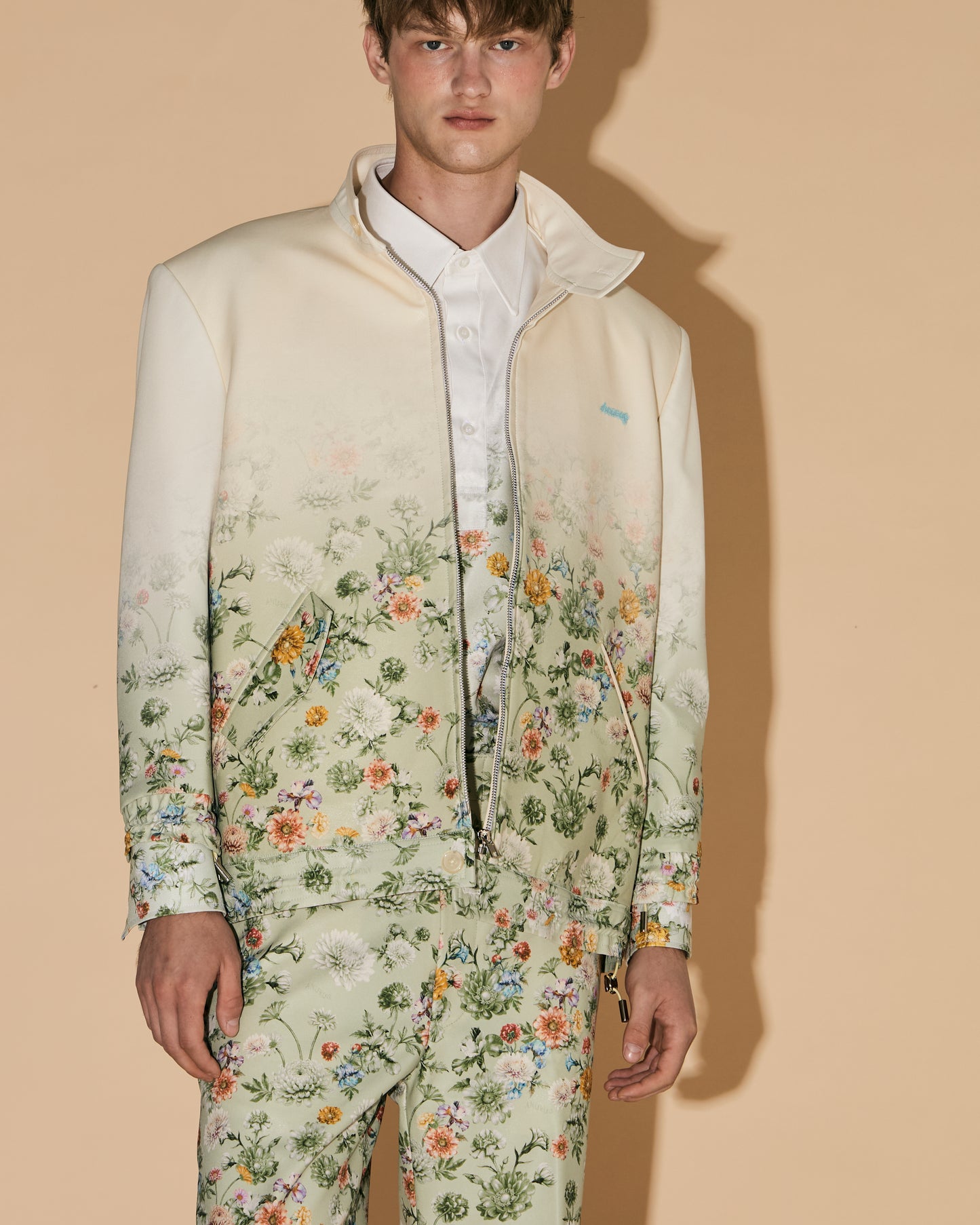 Anuruq GREEN FLORAL GRADATION JACKET