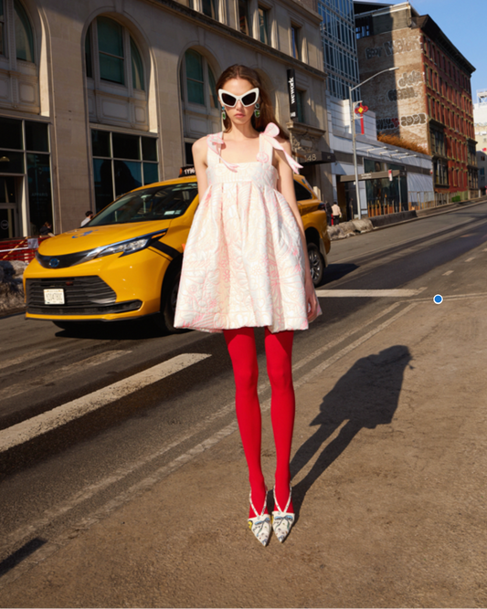 Landmee Quilted Ribbon Mini Ballom Dress