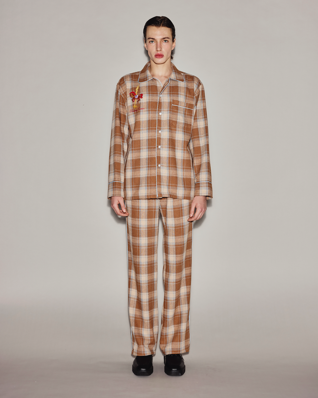 Anuruq BROWN PLAID PAJAMAS SHIRT
