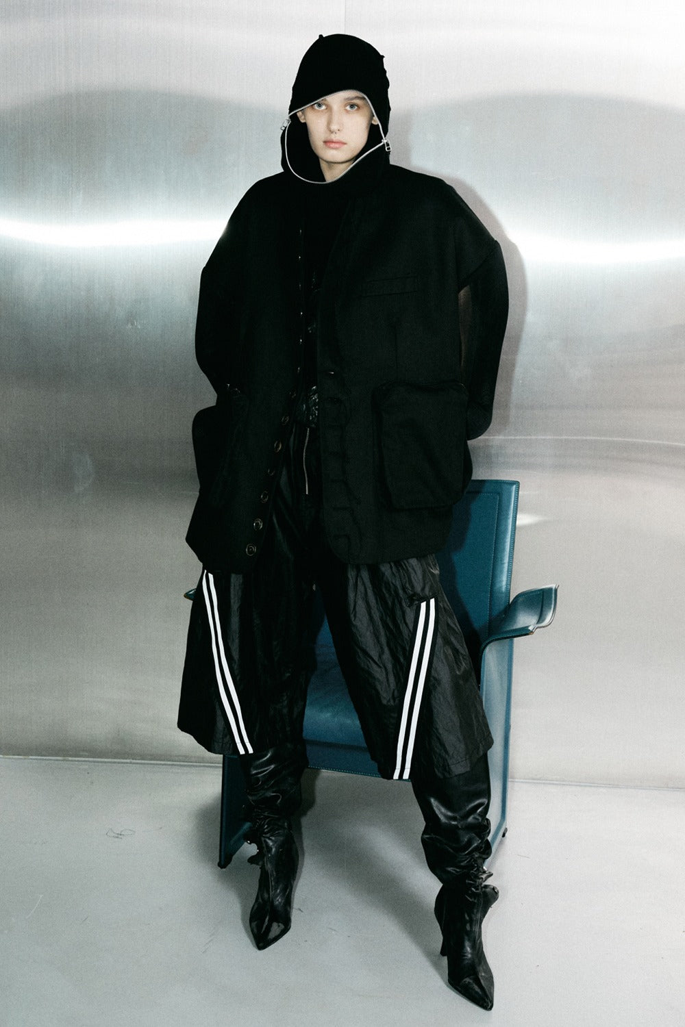 Pleated Pocket mid pants