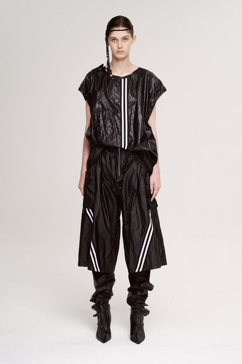 Pleated Pocket mid pants