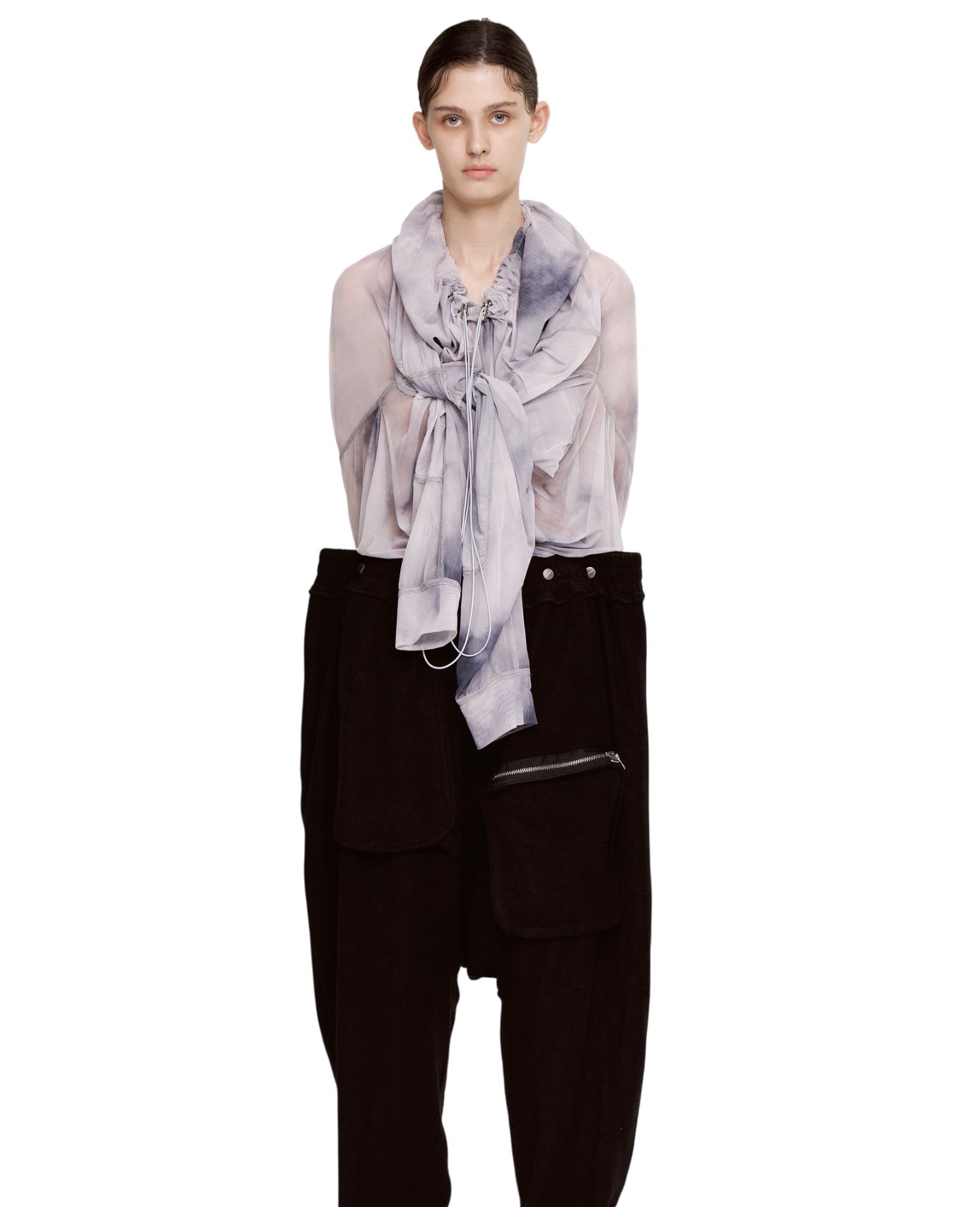 V-LINE PLUS SLEEVE HOOD T-SHIRT MESH